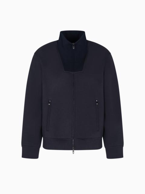 EMPORIO ARMANI TRAVEL ESSENTIALS FULL-ZIP SWEATSHIRT IN DOUBLE JERSEY