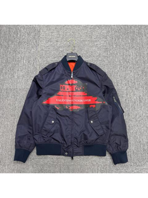 Valentino x Undercover limited edition UFO print dark blue bomber jacket