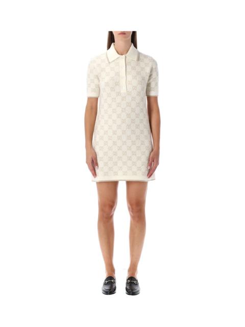 GUCCI Gucci Bouclé Wool Ans Cashmere Polo Dress With Gg