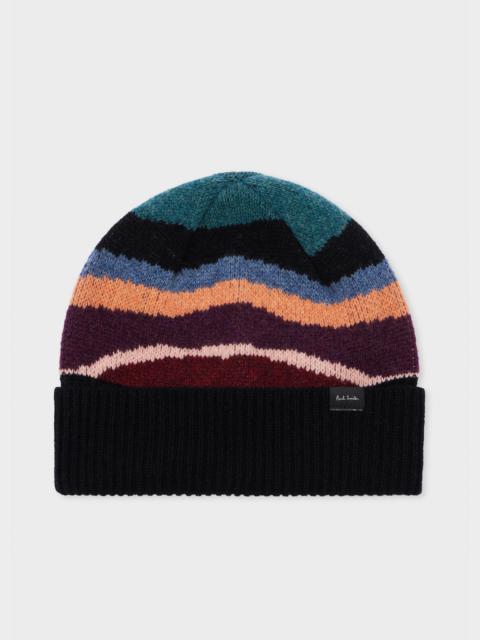 Paul Smith Women's Black 'Swirl' Knitted Lambswool Beanie
