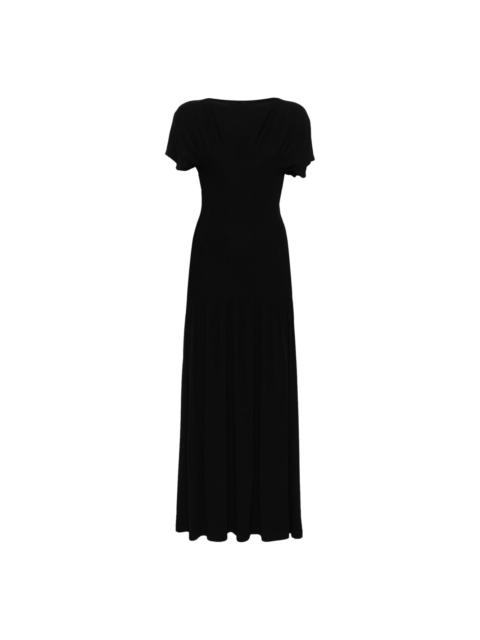 knife-pleated maxi dress