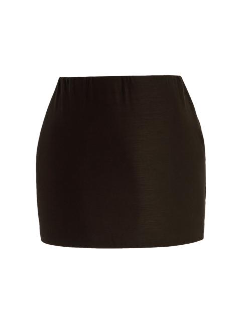MARIE ADAM-LEENAERDT Base Crepe Mini Skirt brown