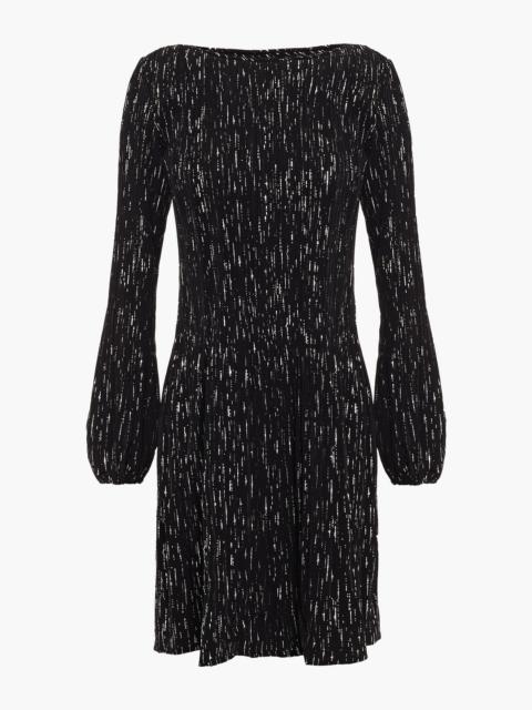 maje Embellished plissé-crepe mini dress