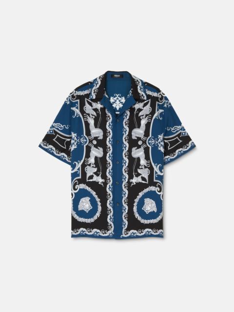 VERSACE Printed Silk Twill Slim Shirt