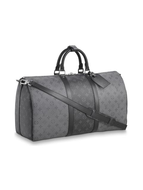 Louis Vuitton Louis Vuitton Keepall Bandouliere Monogram Eclipse Reverse 50 Gray