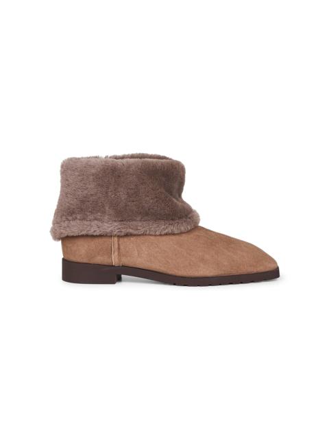 Totême Brown fold-down shearling ankle boots