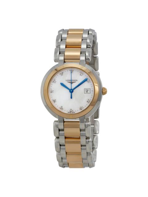 Longines Longines Primaluna White Mother of Pearl Stainless Steel and 18kt Rose Gold Dial Ladies Watch L8.112