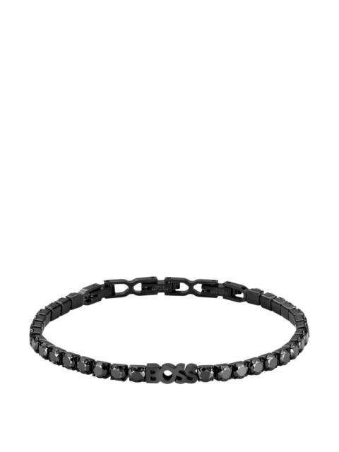 BOSS CHAIN TENNIS BRACELET WITH BLACK CRYSTALS