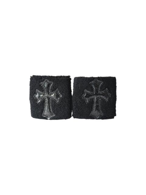 Chrome Hearts Chrome Hearts Patent Leather Cross Patch Wrist Sweatbands Black