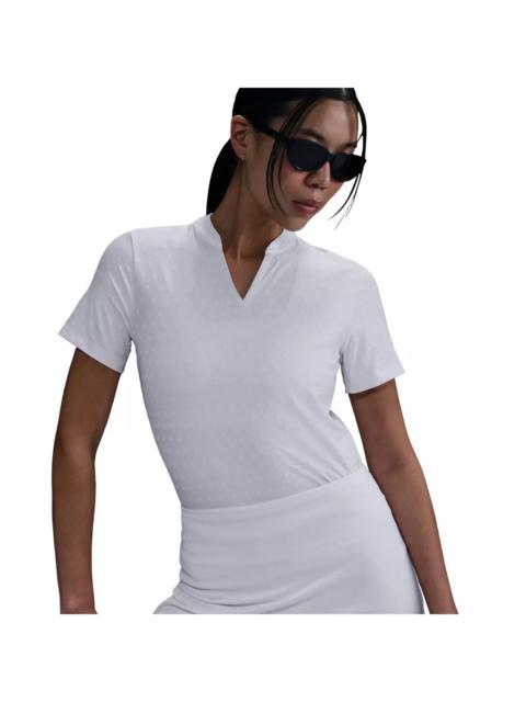 Nike Women's Dri-FIT Tour Short-Sleeve Blade Jacquard AOJ Golf Polo -White