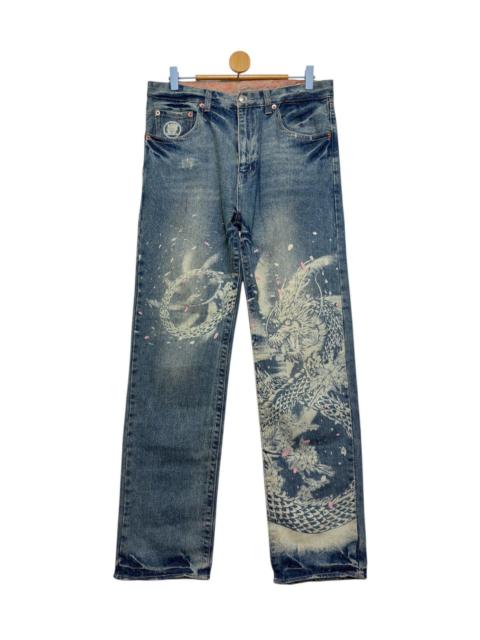 Hysteric Glamour Rare Karakuri Tamashi Sukajan Acid Wash Paint Splash Dragon