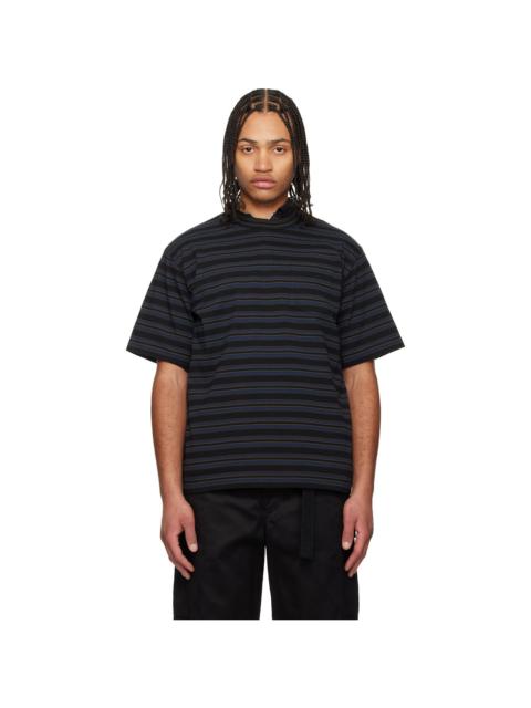 sacai Navy Horizontal Stripe T-Shirt