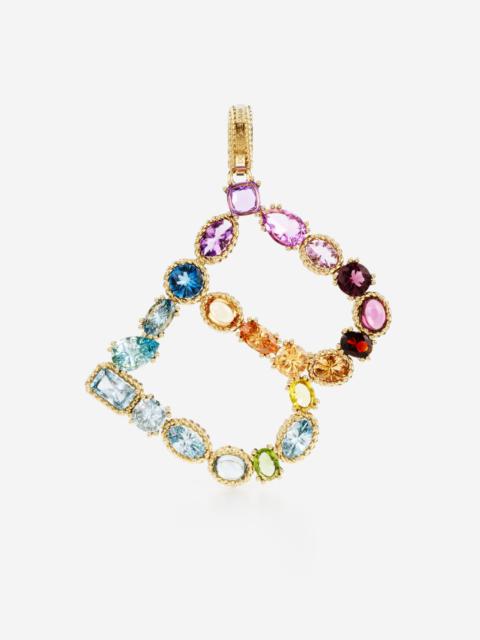 Dolce & Gabbana Charm B Lettering 18-carat yellow gold and multicolored gems
