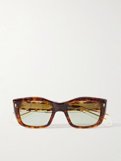 JACQUES MARIE MAGE Corniche Square-Frame Tortoiseshell Acetate Sunglasses Tortoiseshell
