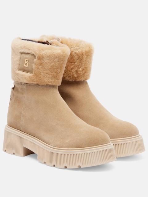 BOGNER Turin shearling-trimmed suede ankle boots