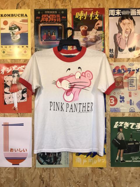 Vintage Pink Panther Cartoon Tshirt Ringer