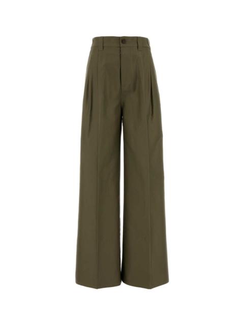 Maison Margiela Maison Margiela Women Army Green Cotton Wide-Leg Pant