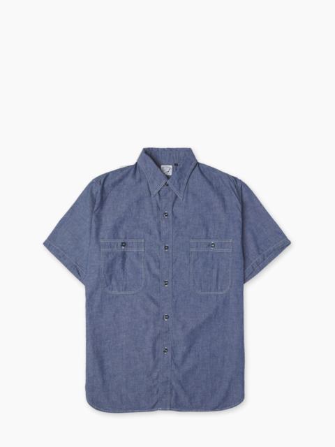 orSlow ORSLOW SHORT SLEEVE CHAMBRAY WORK SHIRT BLUE