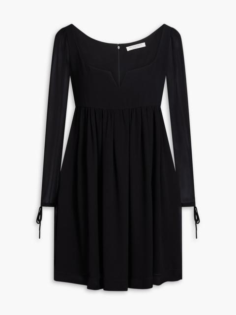Other Designers Gathered georgette mini dress