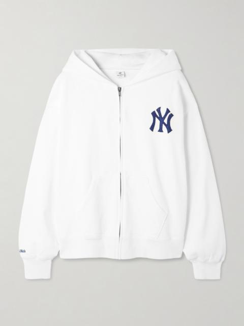 Sporty & Rich + '47 And New York Yankees Appliquéd Cotton-jersey Hoodie