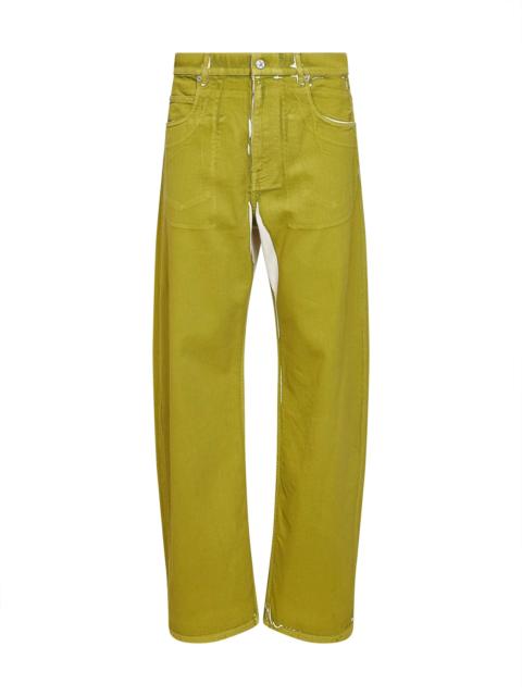 Marni Marni Men Green Screen-Printed Denim Wide-Leg Jeans