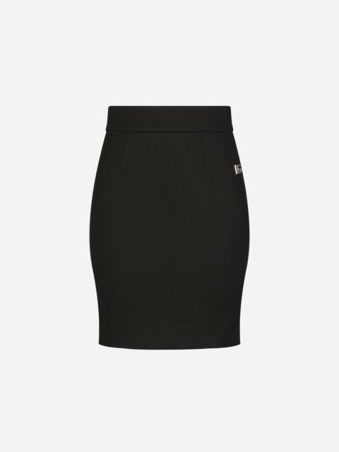 Dolce & Gabbana Milano rib miniskirt with DG logo