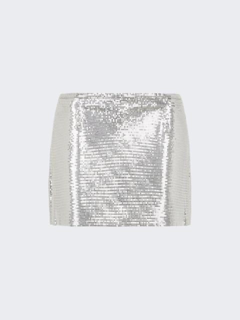rabanne Mesh Mini Skirt Silver