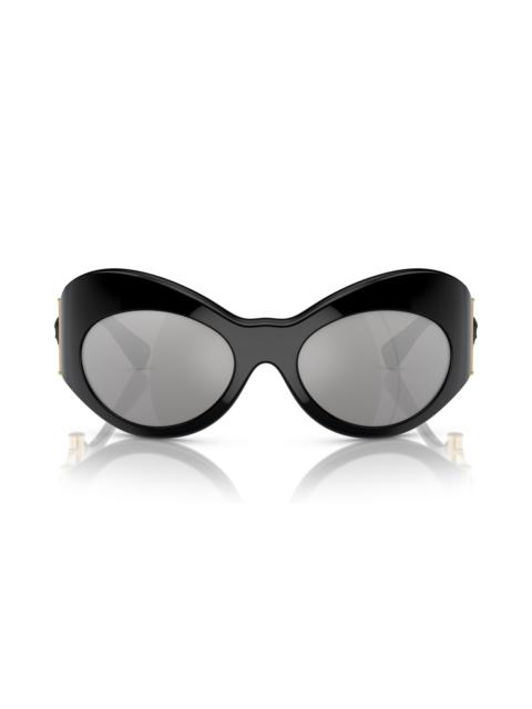 VERSACE Versace 58mm Irregular Sunglasses in Black at Nordstrom