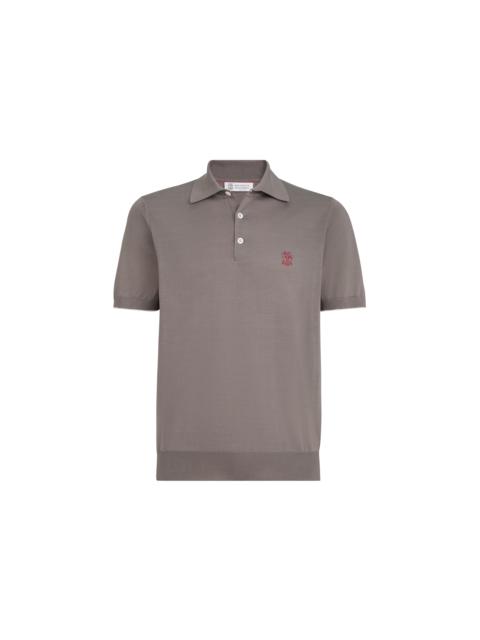 Brunello Cucinelli Brunello Cucinelli Lightweight knit Polo in Hazelnut at Nordstrom
