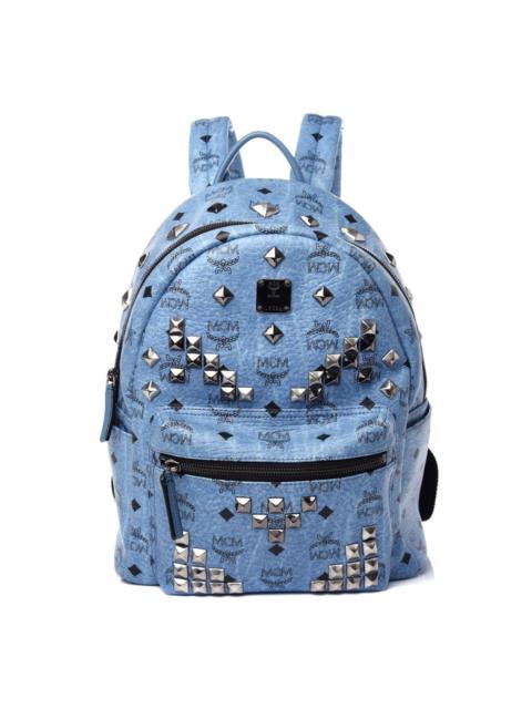 MCM Authentic MCM Visetos Studded Small Stark M Backpack
