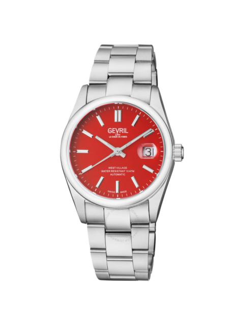 Other Designers Gevril West Village Automatic Red Dial Men's Watch 48912