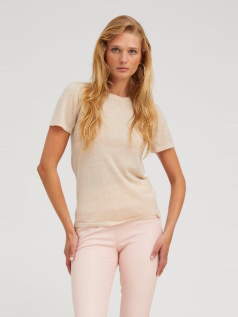 SPRWMN SANDSTONE ULTRA FINE CASHMERE TEE