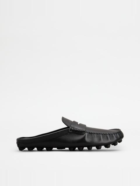 Tod's GOMMINO BUBBLE MULES IN LEATHER - BLACK