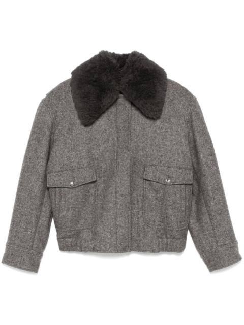 spread-collar coat