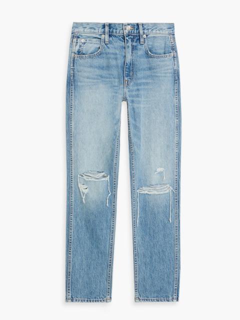 SLVRLAKE Virginia distressed high-rise slim-leg jeans