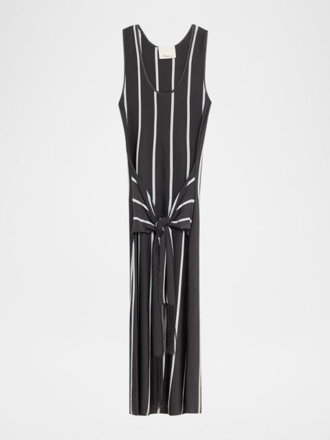 3.1 Phillip Lim Striped Knit Tie-Front Maxi Dress
