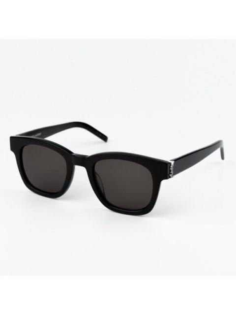 SAINT LAURENT NEW Saint Laurent SLM124 001 Black Grey Square Men Sunglasses