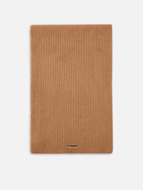 PINKO RIBBED WOOL-BLEND SCARF