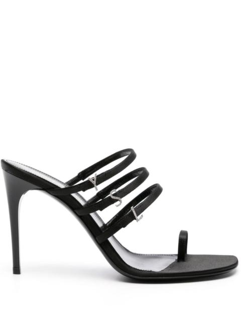 Saint Laurent Women Satin Heel Mules