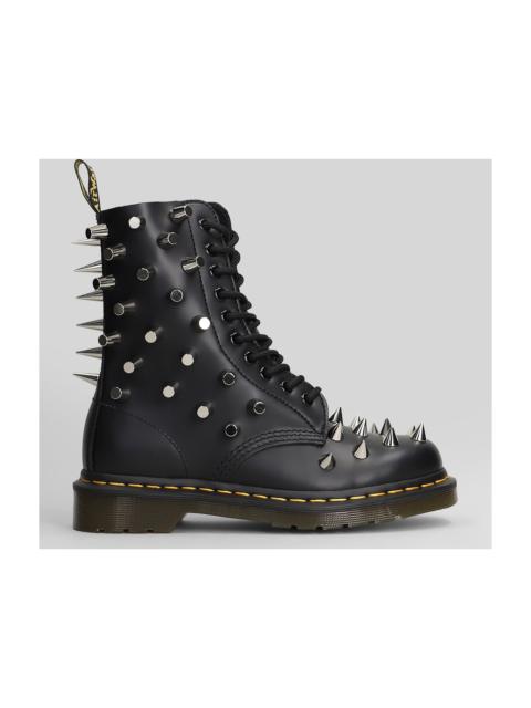 Junya Watanabe Combat Boots In Black Leather