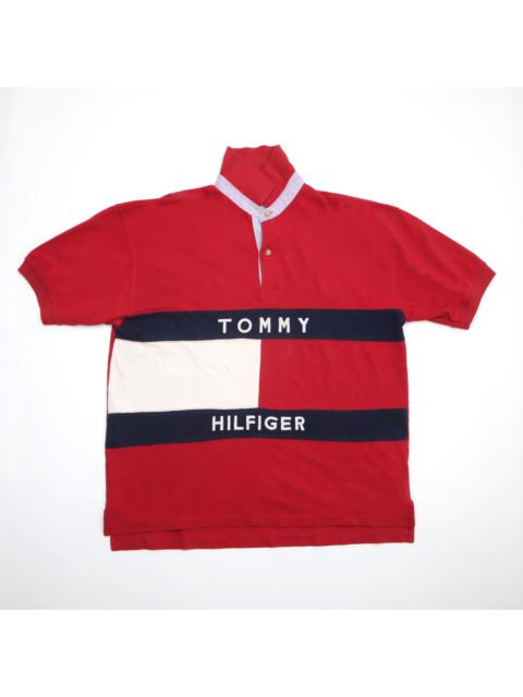 Other Designers Vintage 90s TOMMY HILFIGER Big Logo Flag Embroidered Polo Shirt Size Would Fit M-L