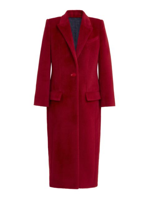 Open-Back Alpaca-Wool Coat red