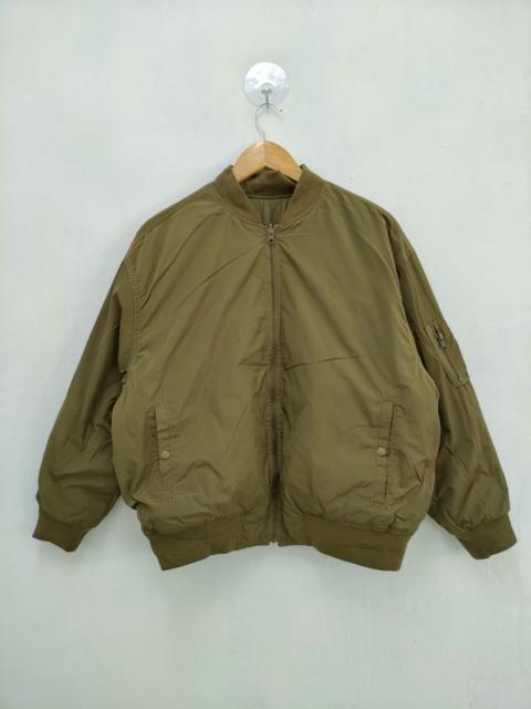 Other Designers Vintage - Green Plain Bomber Jacket Reversible