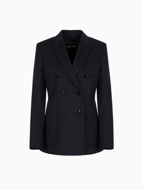 GIORGIO ARMANI DOUBLE-BREASTED JACKET IN VIRGIN WOOL AND CASHMERE