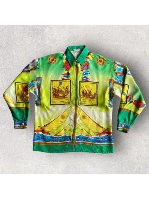 VERSACE Vintage Silk Versace Sport Sailing Oversize Shirt