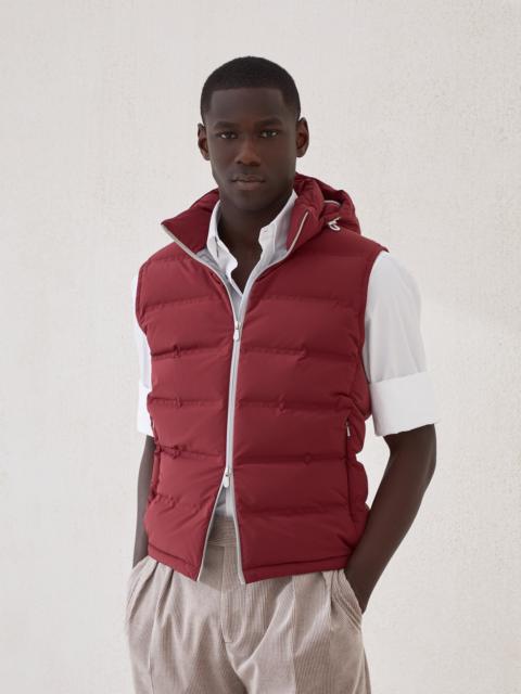 Brunello Cucinelli Bonded taffeta down vest with heat-bonded seams and detachable hood