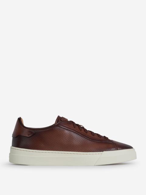 Santoni LEATHER PERFORATED SNEAKERS