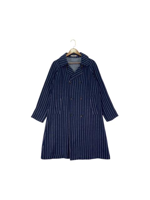 Other Designers 45Rpm Double Breasted Stripes Linen Long Coat Jacket