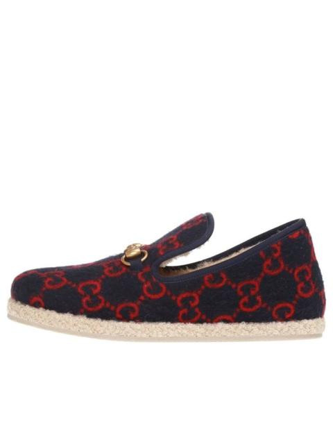 (WMNS) Gucci Wool Loafers 'Navy' 575850-G3840-4166