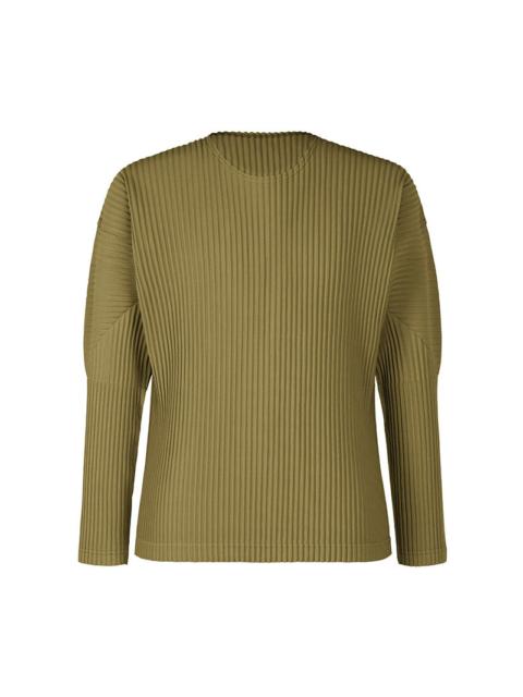 ISSEY MIYAKE LONG-SLEEVE PLEATS T-SHIRT - OLIVE KHAKI